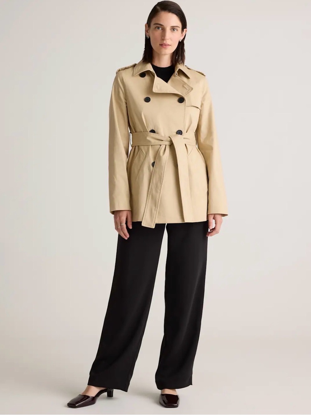 Quince Classic Beige Trench Coat with Belt. Brand new with tags